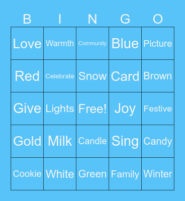 Holiday Bingo Card