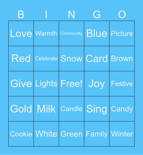 Holiday Bingo Card