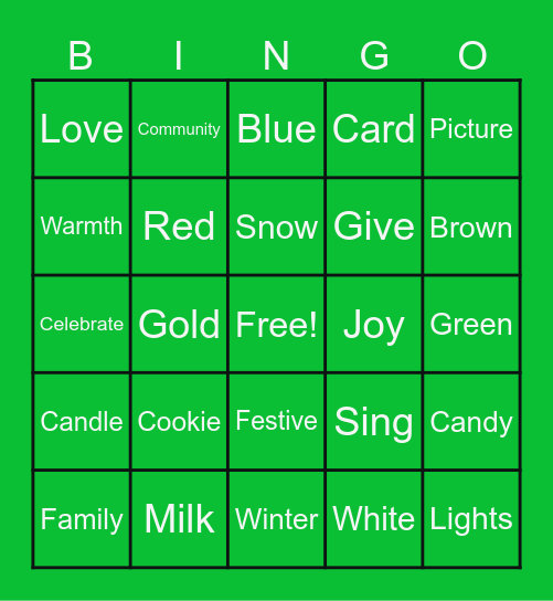Holiday Bingo Card