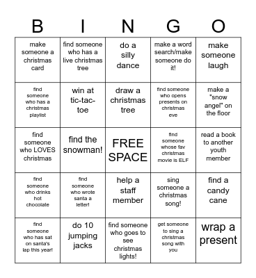 CHRISTMAS Bingo Card