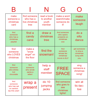 CHRISTMAS Bingo Card