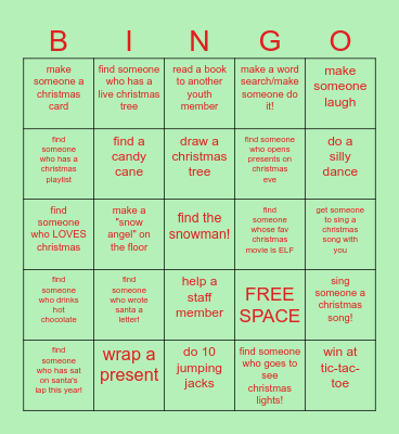 CHRISTMAS Bingo Card