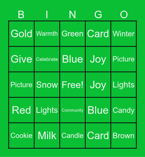 Holiday Bingo Card