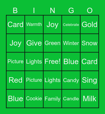 Holiday Bingo Card