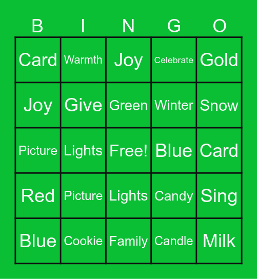 Holiday Bingo Card