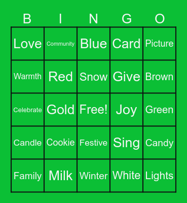 Holiday Bingo Card