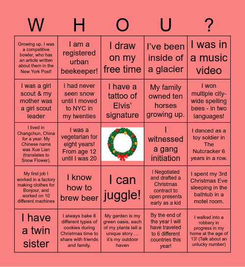 LK HOLIDAY BINGO Card