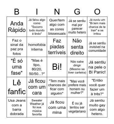 Bissexual Bingo Card