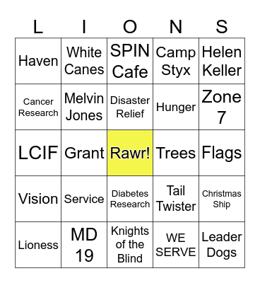 OAK HARBOR LIONS Bingo Card