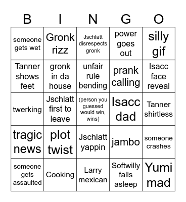 LAST TO LEAVE VC 2023 Bingo Card
