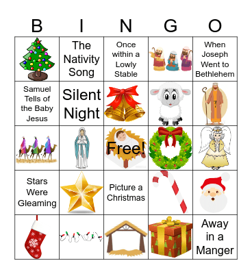 Primary Christmas Bingo Card