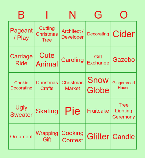 Christmas Movies Bingo Card