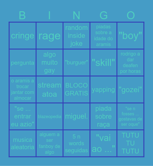 o bingo da call lol Bingo Card