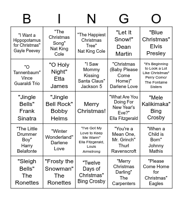Christmas Classic Bingo Card