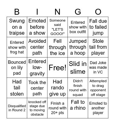 Fall Guys Bingo! Bingo Card