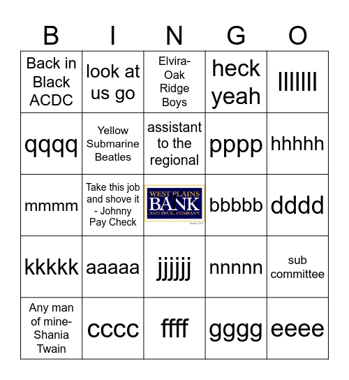 Song Title/ Artist Bingo Card