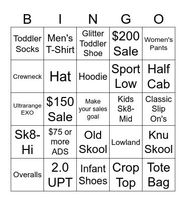 Weekend Bingo Card
