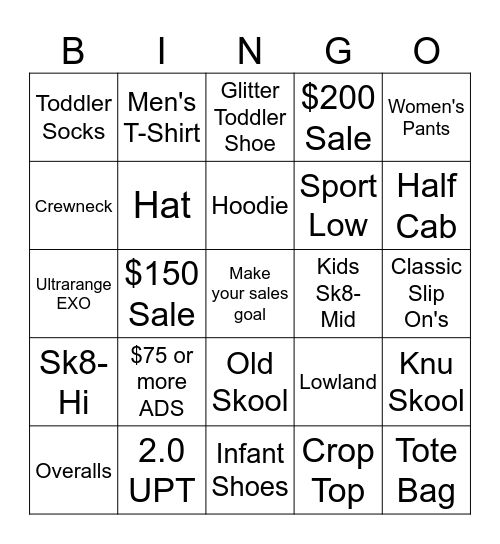 Weekend Bingo Card