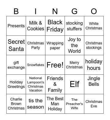 2023 Christmas Party Bingo Card