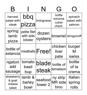 Wet & Wild Thursdays!!! Bingo Card