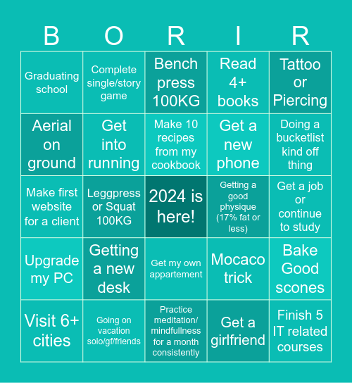 2024 IRL Achievements Bingo Card