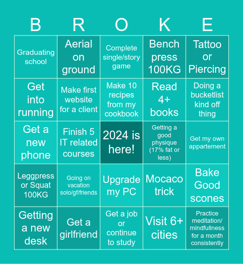 2024 IRL Achievements Bingo Card