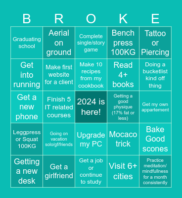2024 IRL Achievements Bingo Card