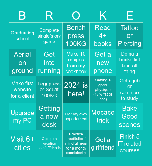 2024 IRL Achievements Bingo Card