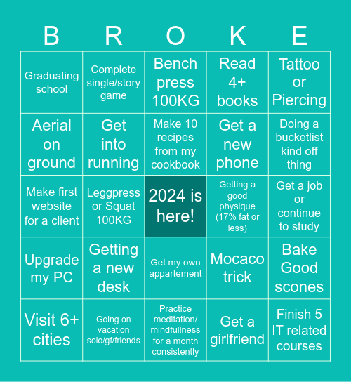 2024 IRL Achievements Bingo Card