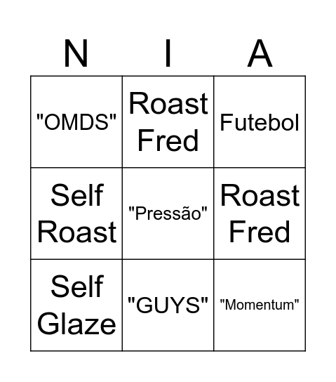 Nisa Bingo Card