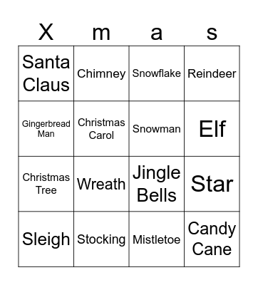 Christmas Bingo Card