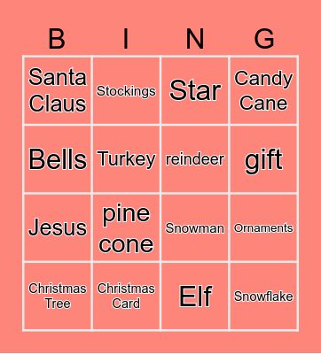 Christmas Bingo Card