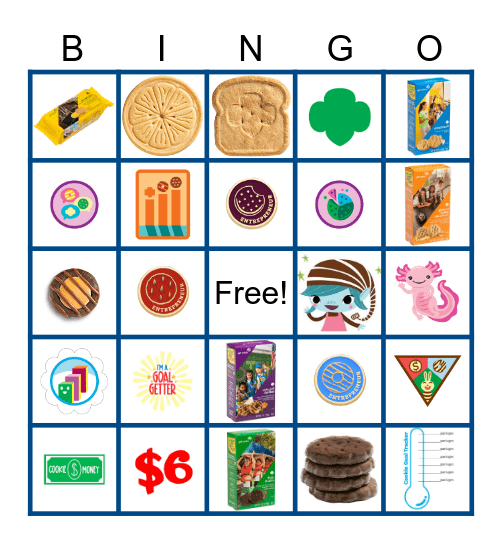 Girl Scout Cookie Bingo Card