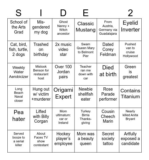 Get to Know You Bingo Card