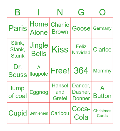 Bingo Bells Bingo Card