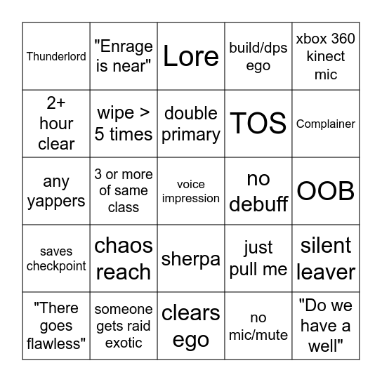 LFG BINGO Card