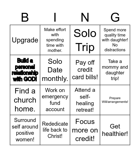 2024 is PERSONAL! Bingo Card