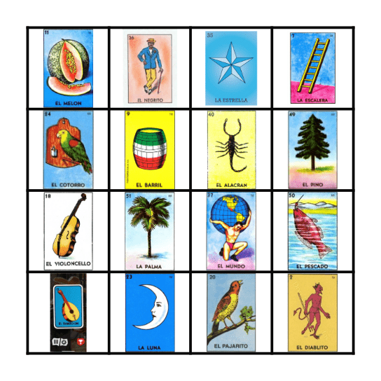 Loteria Bingo Card