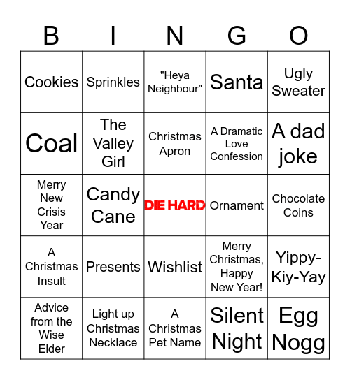 Merry New Crisis Year 2023 Bingo Card