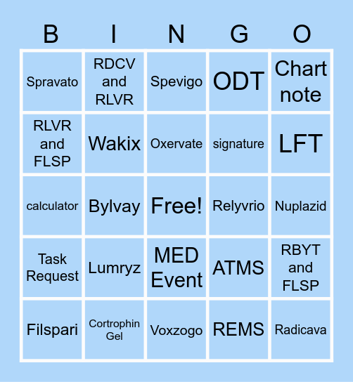PACE BINGO Card