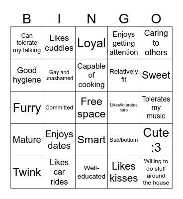 Thingy Bingo Card