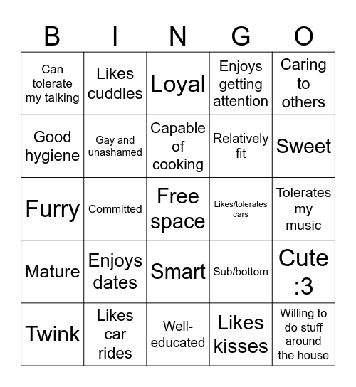 Thingy Bingo Card