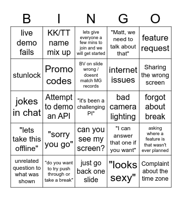 I&A Bingo Card