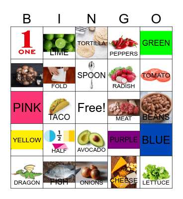 Dragon's First Taco Bingo Card