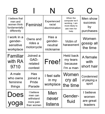 Oh My GAD Bingo Card