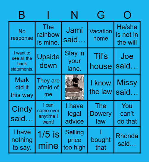 Stir That Pot! Bingo Card