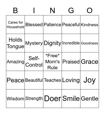 Phenomenal Woman Bingo Card
