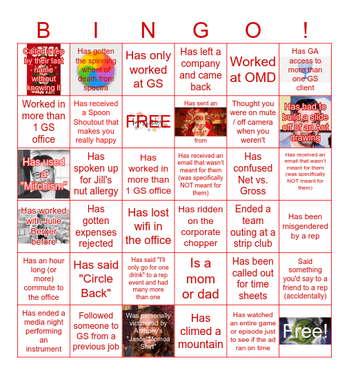 GS Media Bingo Card