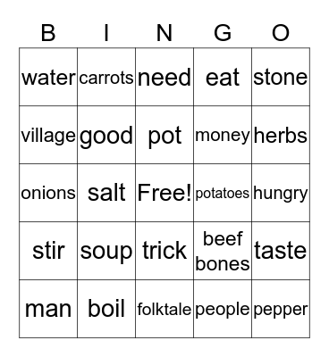 Stone Soup Bingo Card