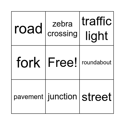 On the Road BINGO Card